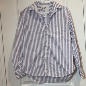 Frank & Eileen Women’s Striped Shirt - White Blue & Pink size XS in Eileen style